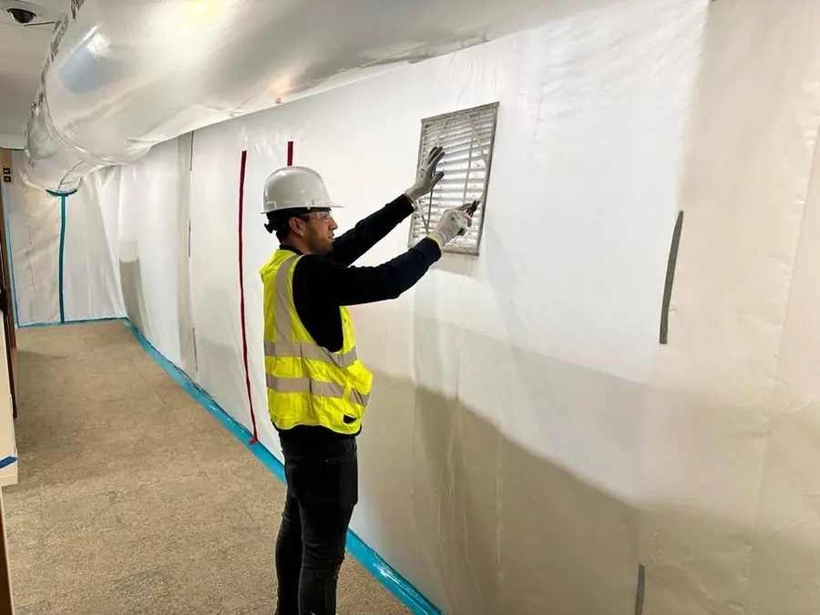 A restoration technician responding to a water damage call in Rockwell, NC